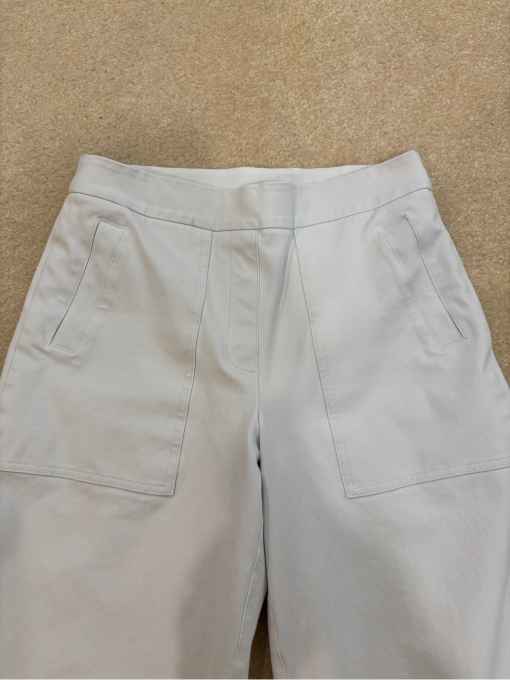 SPANX White Cropped Wide Leg Ponte Pants Size Medium - Picture 3 of 12
